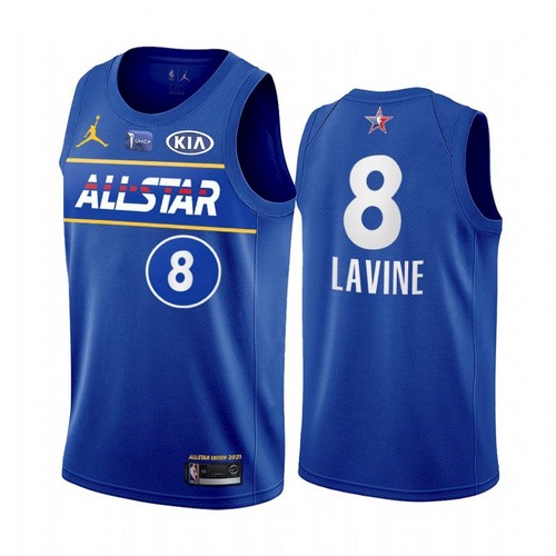 Men's 2021 All-Star #8 Zach LaVine Blue NBA Eastern Conference Stitched Jersey